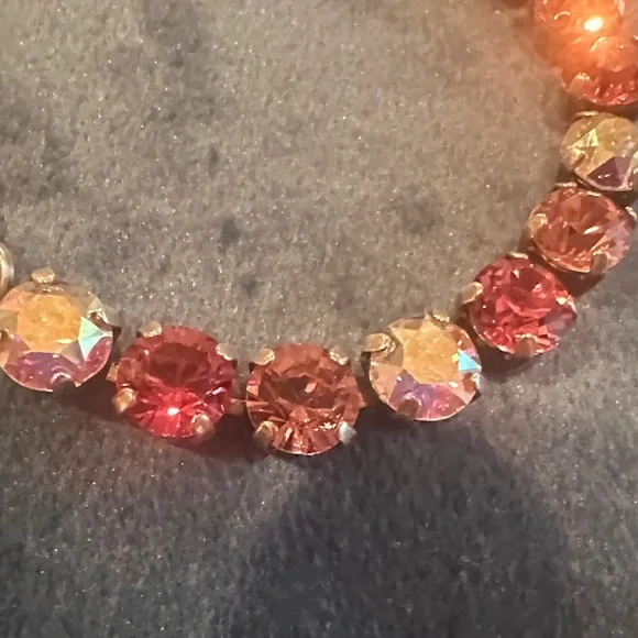 Pink Crystal Tennis Bracelet - Women Jewelry - Picture 6 of 10